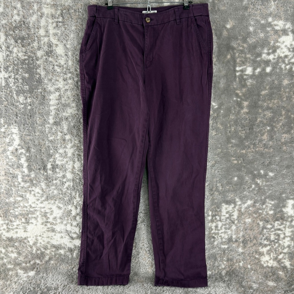 Coldwater Creek Size 14 Straight Leg Casual Chino Trousers Purple Full Women